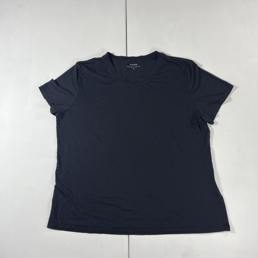 Vince T Shirt Womens Navy Tee Pima Cotton Peru Lightweight Size XL